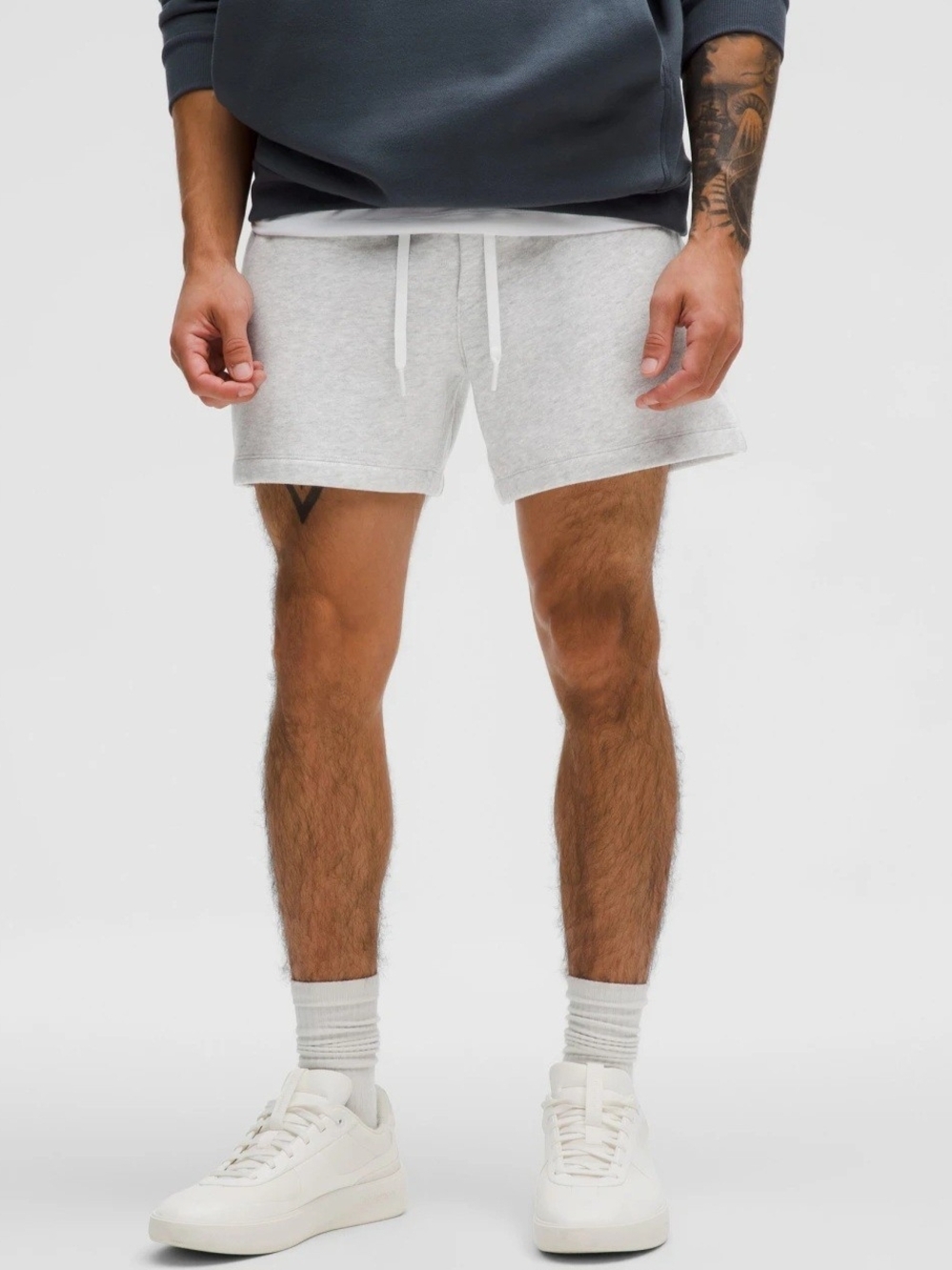 Lululemon Men's Fleece Grey Classic-Fit Relaxed Shorts size XL zippered pockets